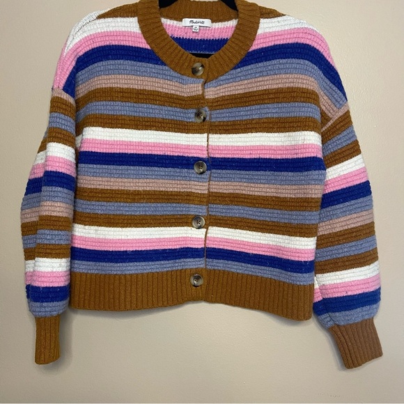 MADEWELL Striped Springview Cardigan Sweater in Coziest Yarn Size XS - Picture 3 of 12